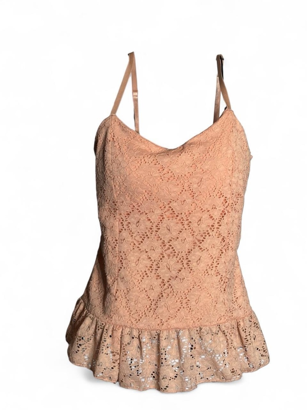 BONGO Peach Lace Ruffle Cami